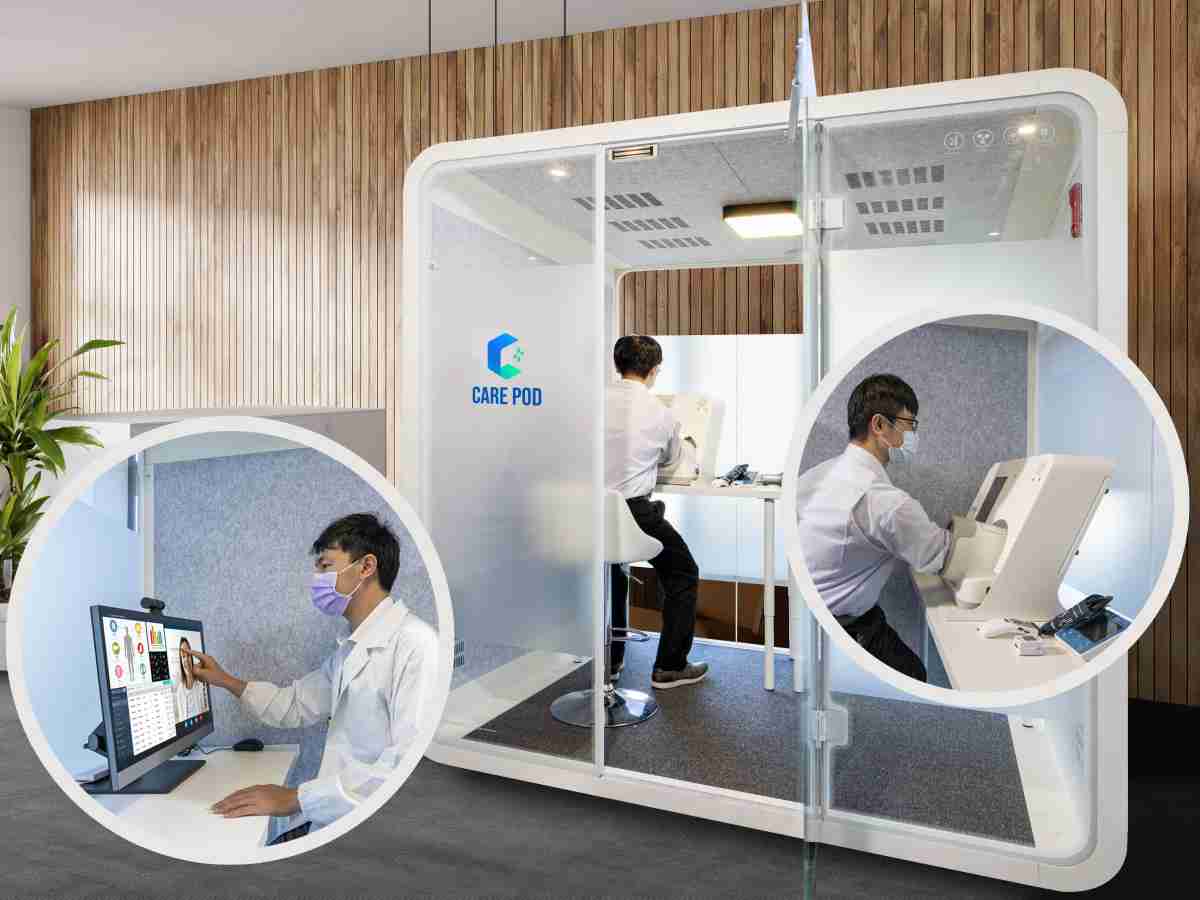 达擎于医疗科技展中展出＂远距诊疗舱＂，，以因应医疗数字化及社会高龄化趋势下、、、复诊及慢性病患等族群对于远距看诊需求逐渐升高所推出的创新整合方案。。多功能合一、、、、高隐私性的远距诊疗舱可根据病患端与医师端的不同需求，，，提供弹性化及客制化功能，，，，节省医生和病患的精力及时间