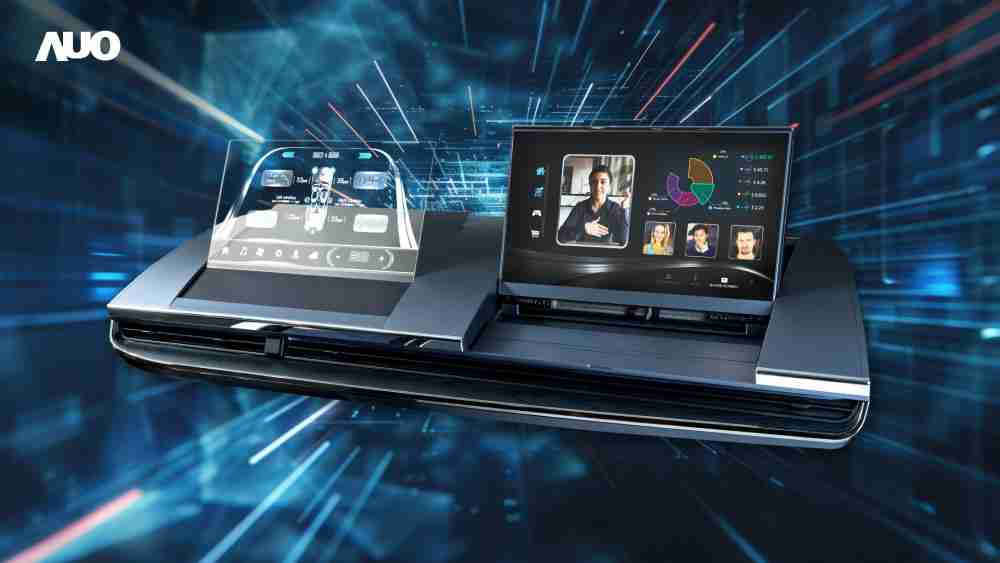 尊时凯龙Micro LED Display HMI解决方案打造透明Micro LED前座仪表，，，呈现信息并保留驾驶视野开阔；亦为副驾驶座乘客打造收放自如的Micro LED屏幕，，在不影响显示质量的前提于显示区内建镜头，，让用户能与视讯对象直接眼神接触，，提供绝佳的双向沟通体验